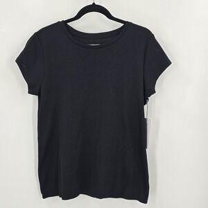 NWT Liz Claiborne Tshirt Womens XL black crew neck top short sleeve